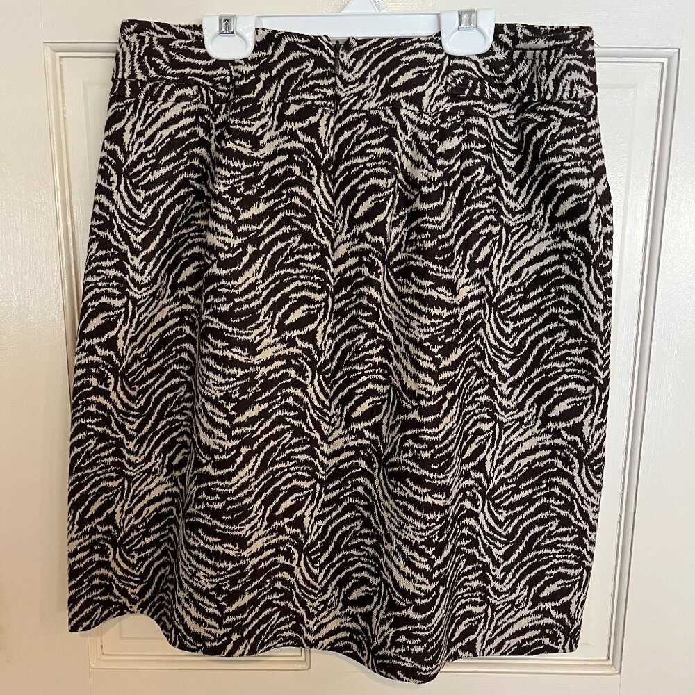 Ann Taylor Brown/Cream abstract Print Women's Skirt Size 8